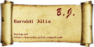 Barnódi Júlia névjegykártya